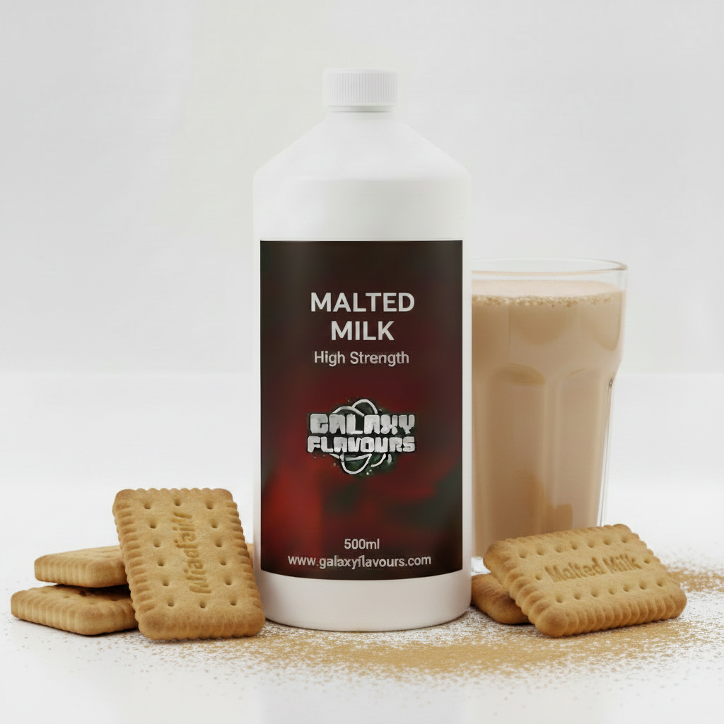 Galaxy Flavours Malted Milk Food Flavouring Concentrate – Professional High Strength, Vegan, Gluten-Free