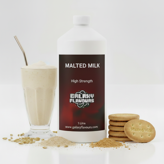 Galaxy Flavours Malted Milk Food Flavouring Concentrate – Professional High Strength, Vegan, Gluten-Free
