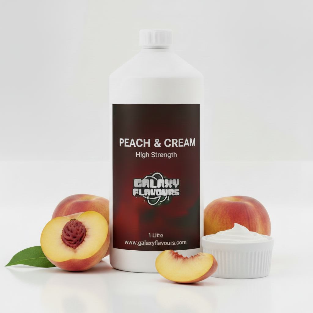 Galaxy Flavours Peaches and Cream Food Flavouring Concentrate – Professional High Strength, Vegan, Gluten-Free