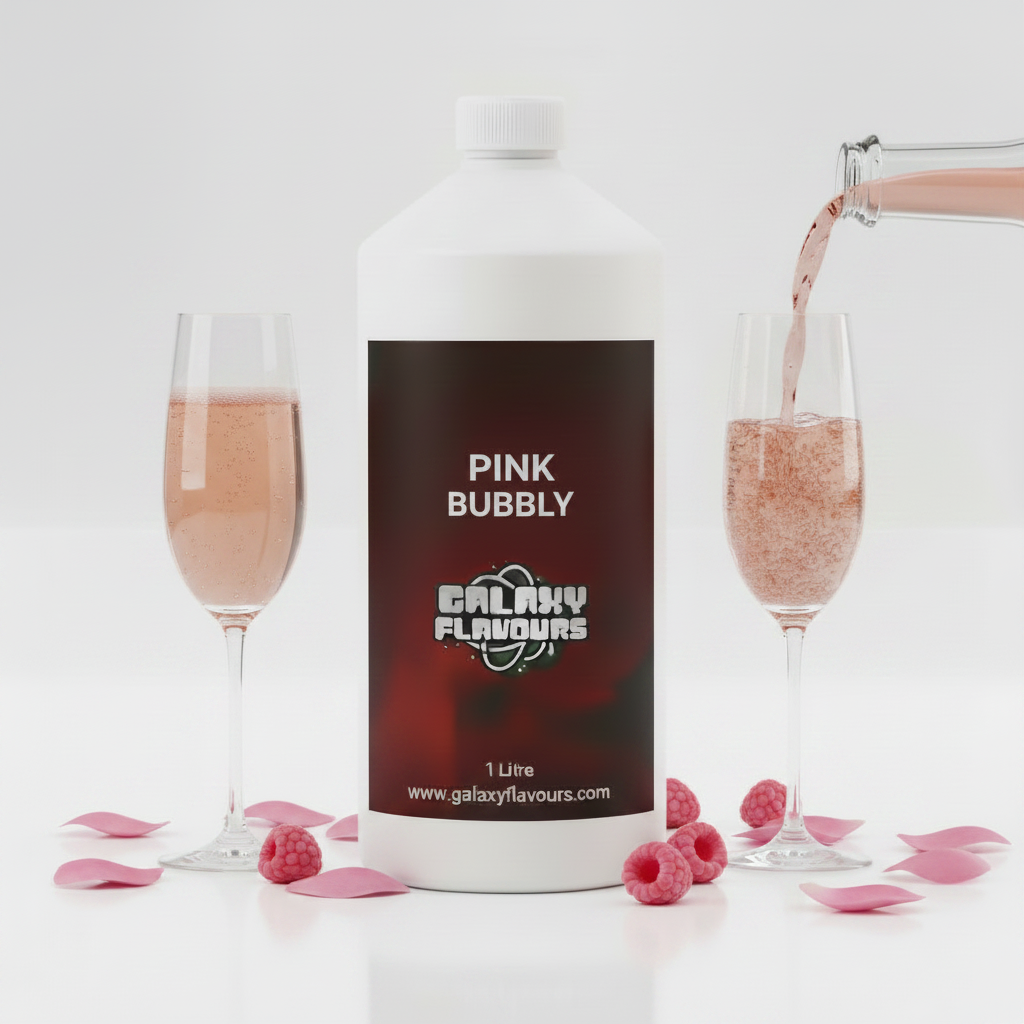 Galaxy Flavours Pink Bubbly Food Flavouring Concentrate – Professional High Strength, Vegan, Gluten-Free