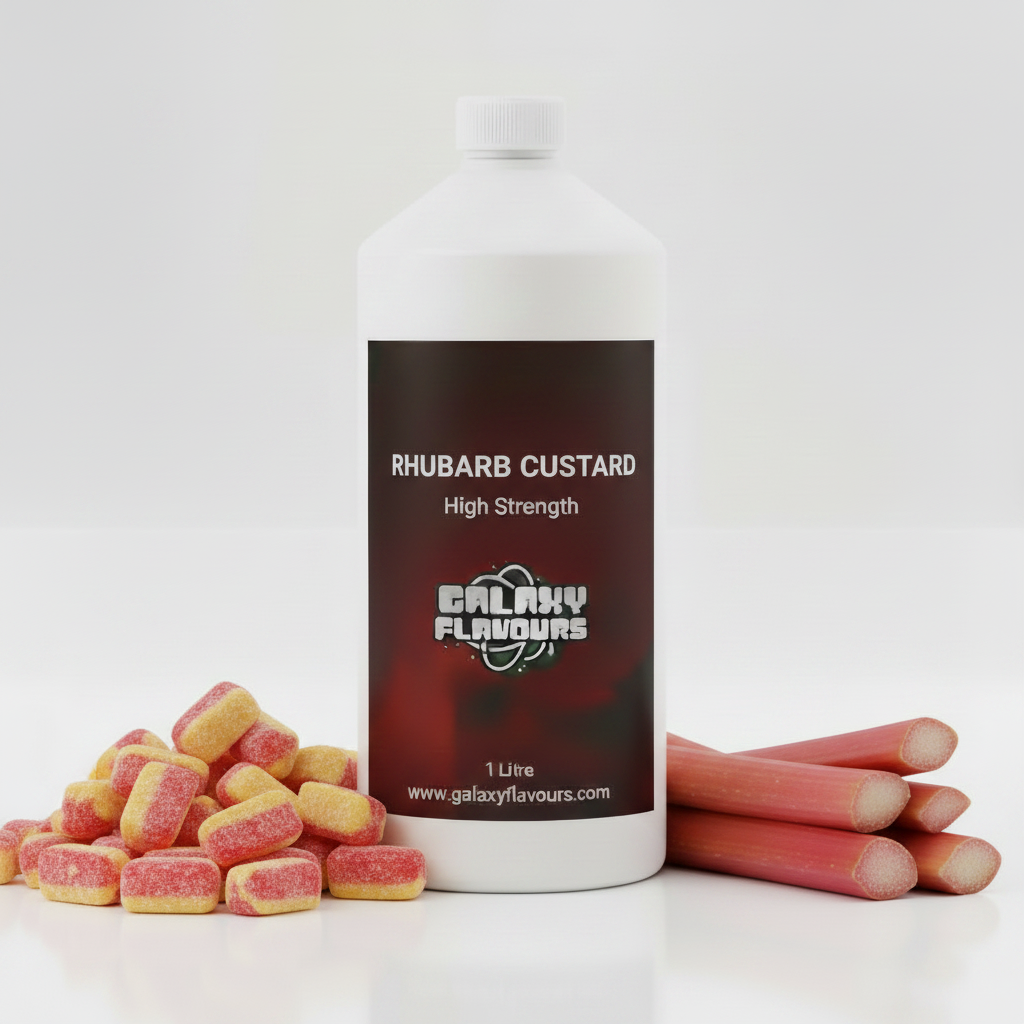 Galaxy Flavours Rhubarb Custard Food Flavouring Concentrate – Professional High Strength, Vegan, Gluten-Free