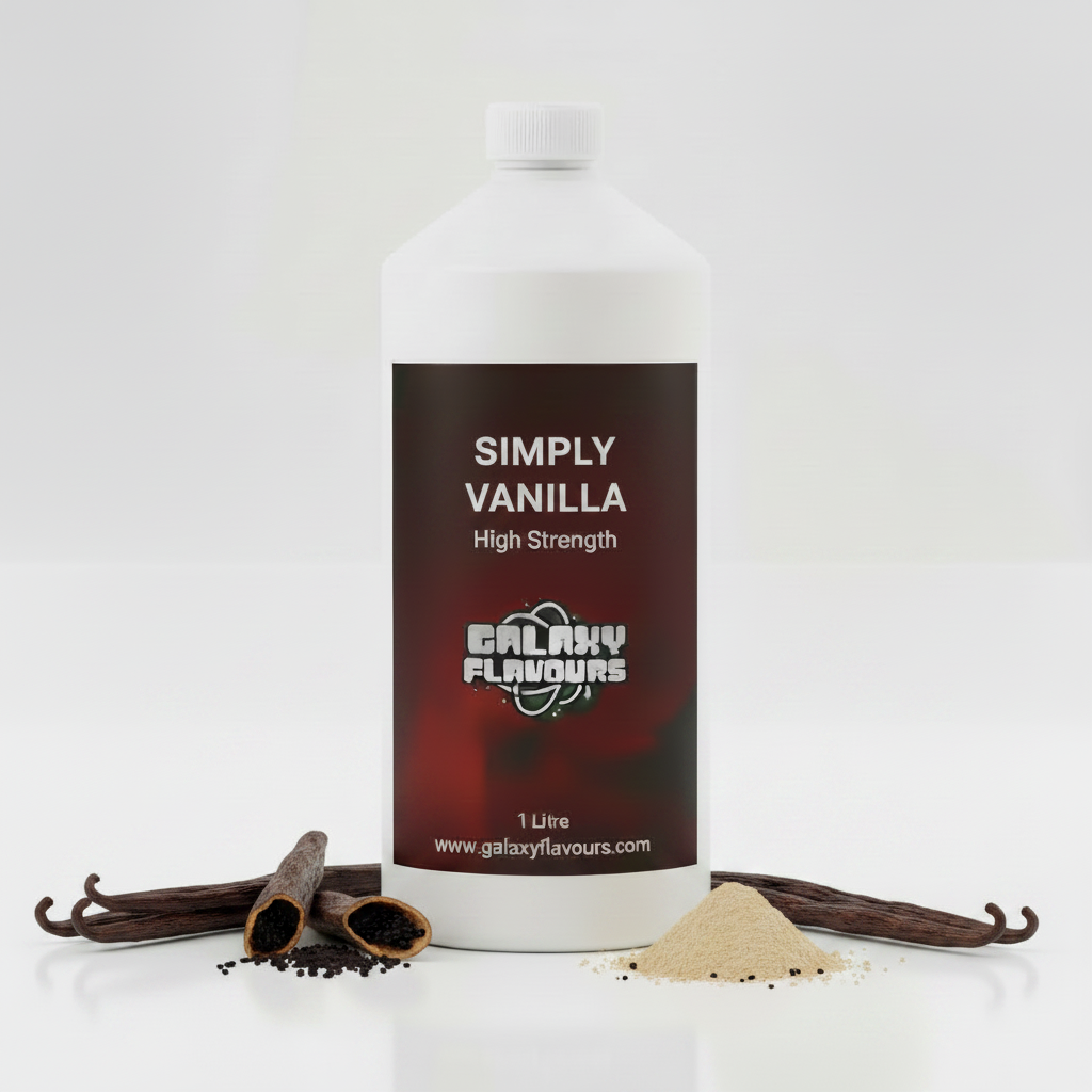 Galaxy Flavours Simply Vanilla Food Flavouring Concentrate – Professional High Strength, Vegan, Gluten-Free