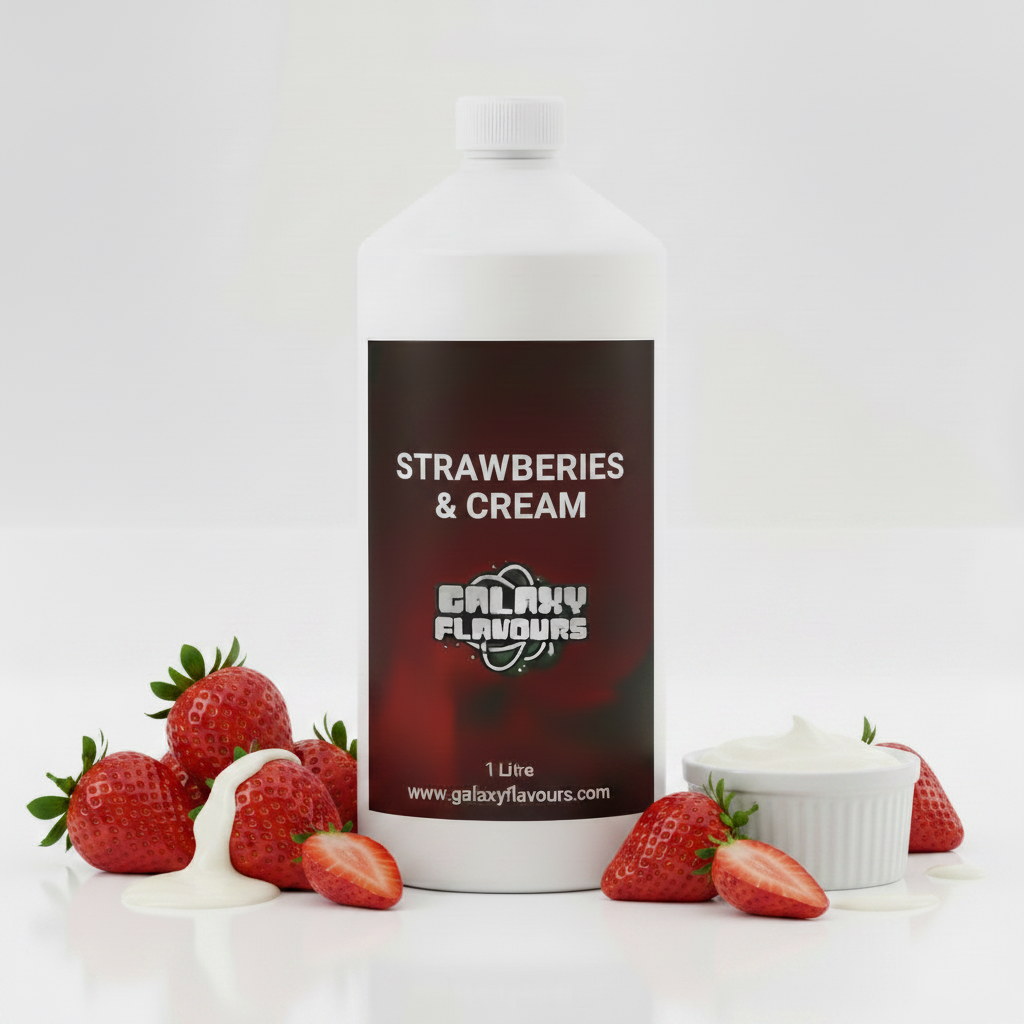Galaxy Flavours Strawberries and Cream Food Flavouring Concentrate – Professional High Strength, Vegan, Gluten-Free