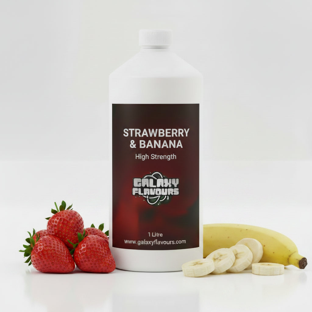 Galaxy Flavours Strawberry and Banana Food Flavouring Concentrate – Professional High Strength, Vegan, Gluten-Free