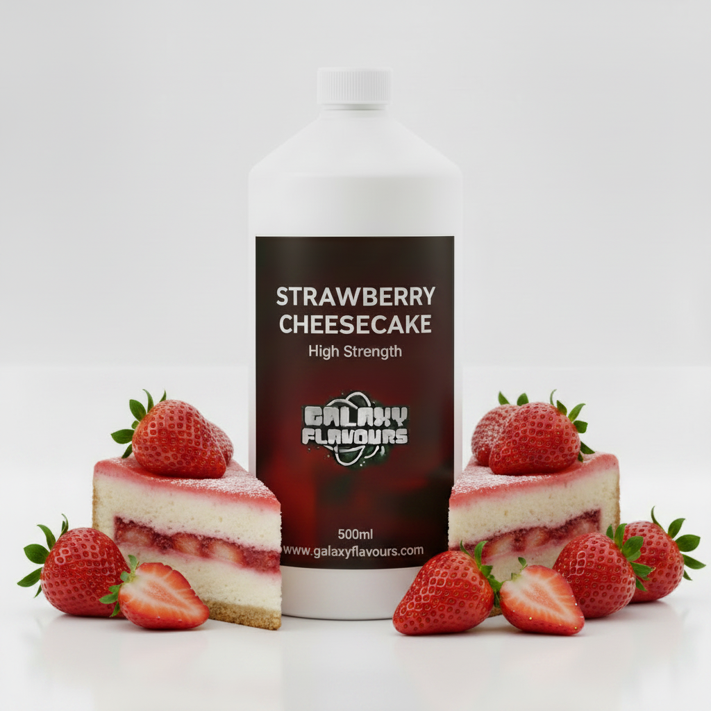 Galaxy Flavours Strawberry Cheesecake Food Flavouring Concentrate – Professional High Strength, Vegan, Gluten-Free