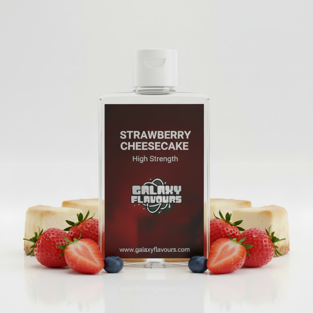 Galaxy Flavours Strawberry Cheesecake Food Flavouring Concentrate – Professional High Strength, Vegan, Gluten-Free