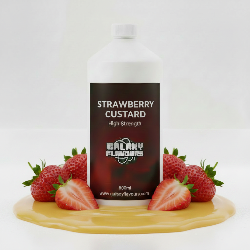 Galaxy Flavours Strawberry Custard Food Flavouring Concentrate – Professional High Strength, Vegan, Gluten-Free