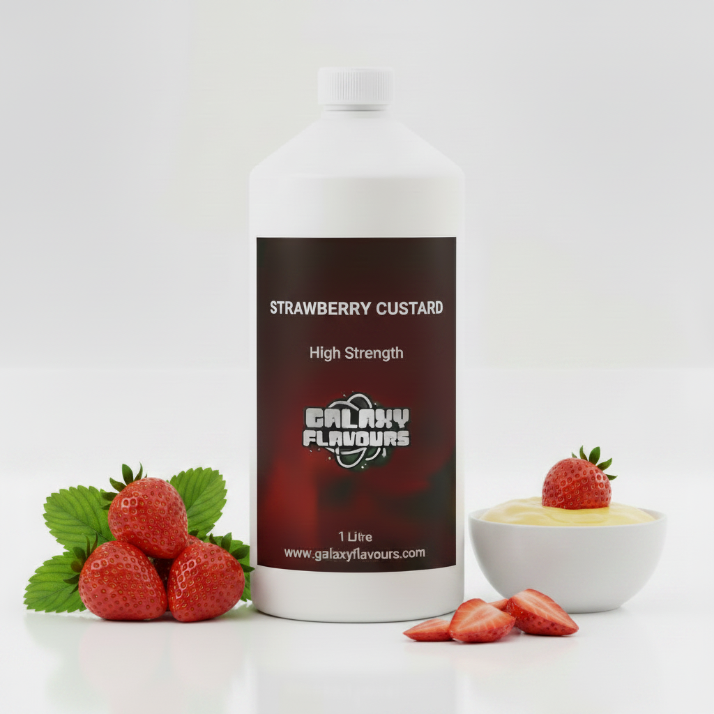 Galaxy Flavours Strawberry Custard Food Flavouring Concentrate – Professional High Strength, Vegan, Gluten-Free