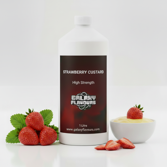 Galaxy Flavours Strawberry Custard Food Flavouring Concentrate – Professional High Strength, Vegan, Gluten-Free