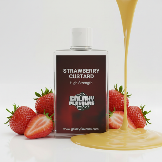Galaxy Flavours Strawberry Custard Food Flavouring Concentrate – Professional High Strength, Vegan, Gluten-Free