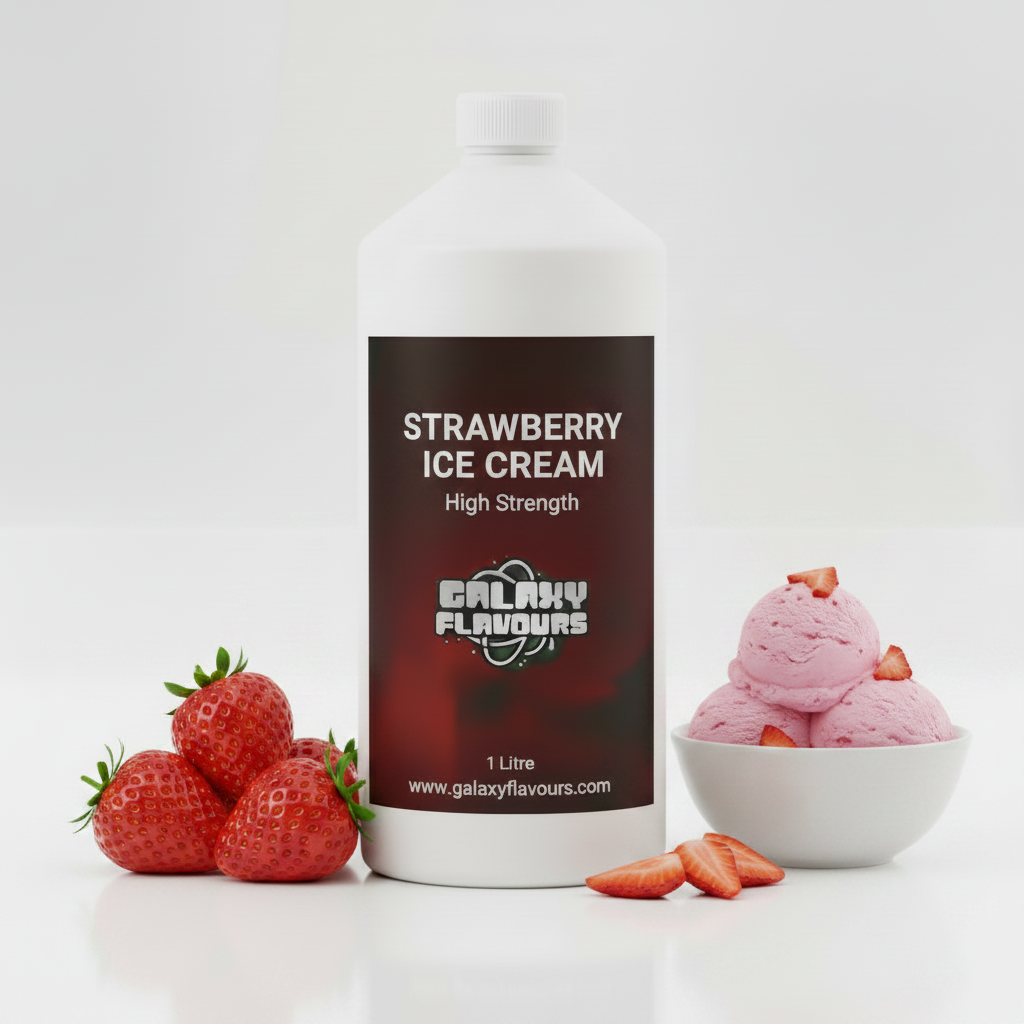Galaxy Flavours Strawberry Ice Cream Food Flavouring Concentrate – Professional High Strength, Vegan, Gluten-Free