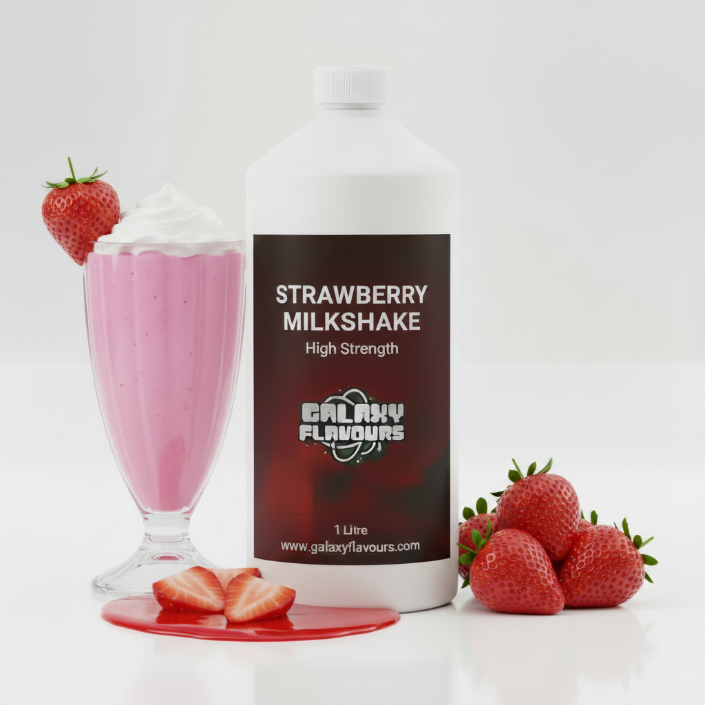 Galaxy Flavours Strawberry Milkshake Food Flavouring Concentrate – Professional High Strength, Vegan, Gluten-Free
