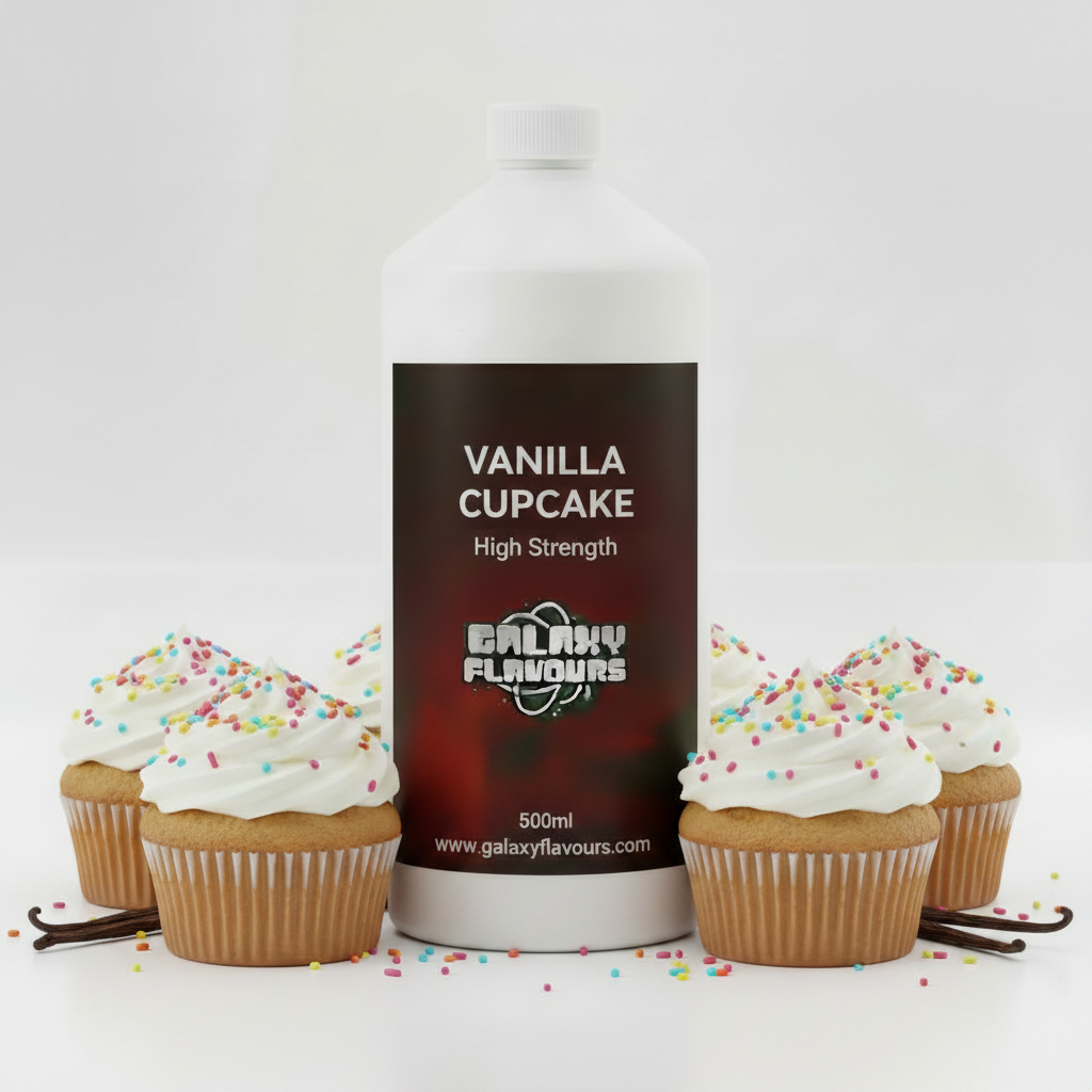 Galaxy Flavours Vanilla Cupcake Food Flavouring Concentrate – Professional High Strength, Vegan, Gluten-Free