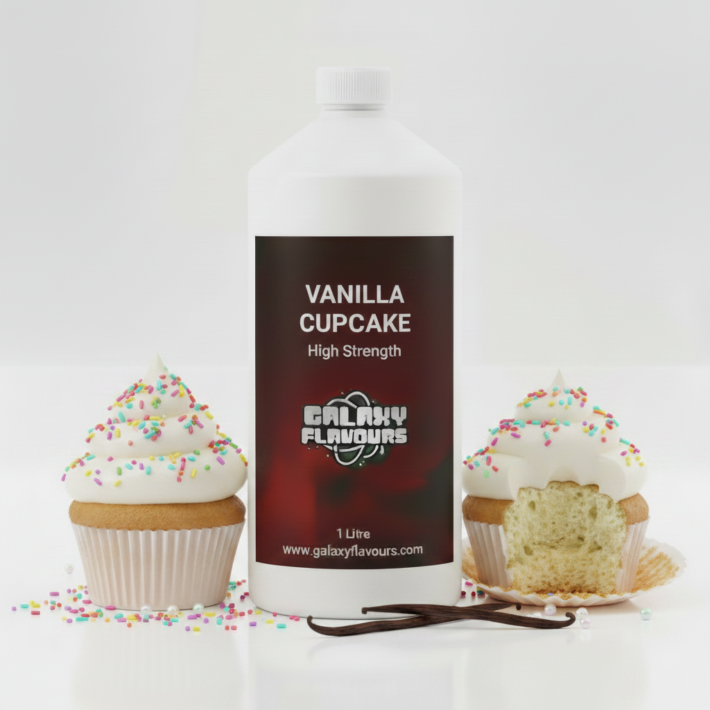 Galaxy Flavours Vanilla Cupcake Food Flavouring Concentrate – Professional High Strength, Vegan, Gluten-Free