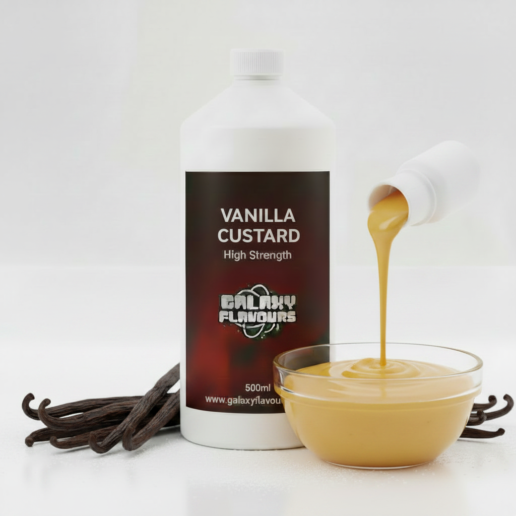 Galaxy Flavours Vanilla Custard Food Flavouring Concentrate – Professional High Strength, Vegan, Gluten-Free