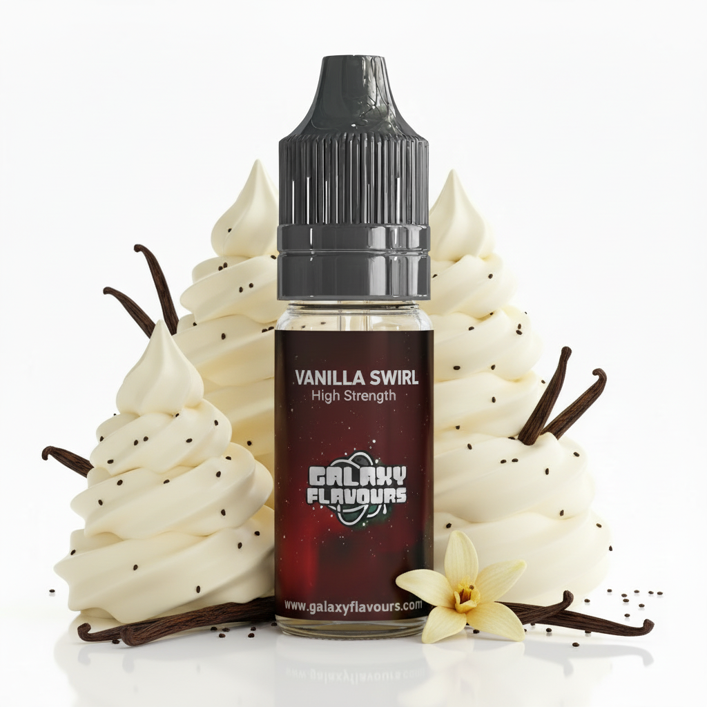 Galaxy Flavours Vanilla Swirl Food Flavouring Concentrate 10ml – Professional High Strength, Vegan, Gluten-Free