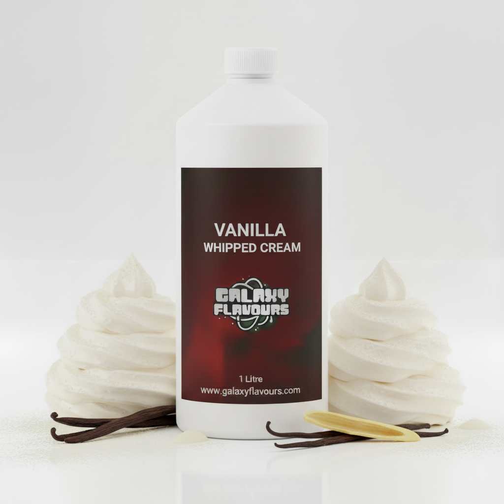 Galaxy Flavours Vanilla Whipped Cream Food Flavouring Concentrate – Professional High Strength, Vegan, Gluten-Free