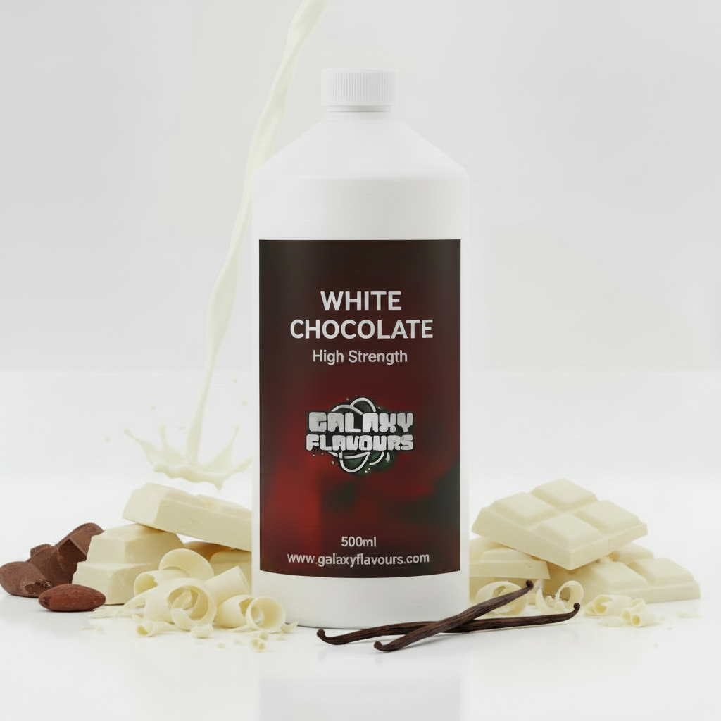 Galaxy Flavours White Chocolate Food Flavouring Concentrate – Professional High Strength, Vegan, Gluten-Free